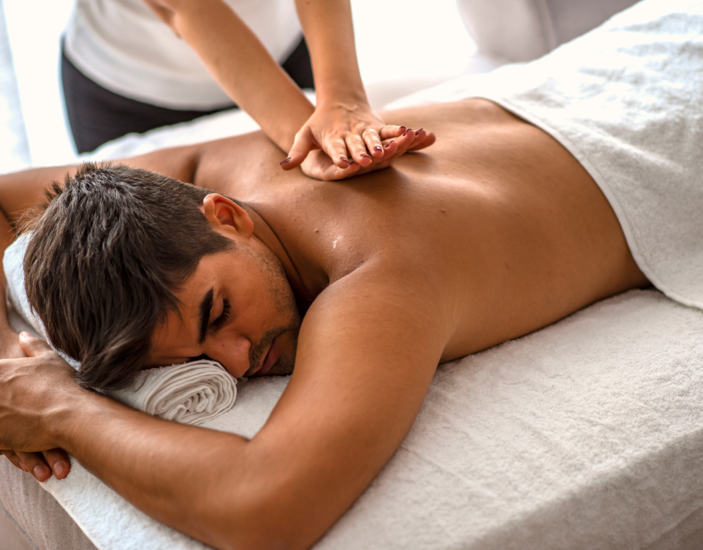 man getting massage